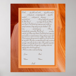 Orange Silk Ketubah Kanadischer Reformtext Poster