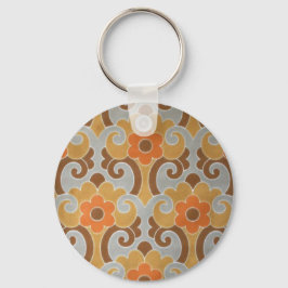 Orange Silver Vintage Tapete Schlüsselanhänger