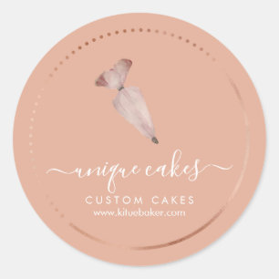 Orange Simple Bakery Logo Koch Runder Aufkleber