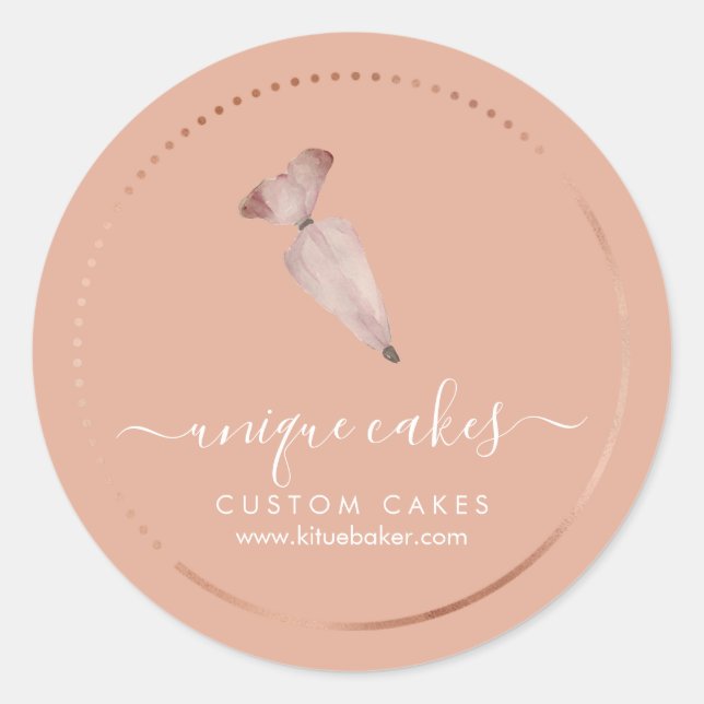 Orange Simple Bakery Logo Koch Runder Aufkleber (Vorderseite)