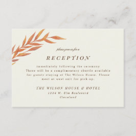 Orange Simple Branch Hochzeitsempfang Save The Date