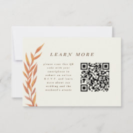 Orange Simple Branch Wedding Information Enclosure Save The Date