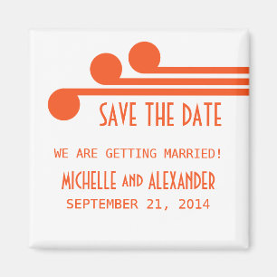 Orange Simple Deko Chic Save the Date Magnet