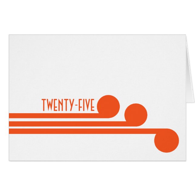 Orange Simple Deko Chic Tischnummer Card (Vorderseite (Horizontal))