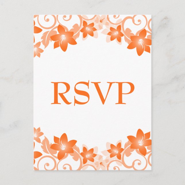 Orange Simple Floral UAWG Postkarte (Vorderseite)