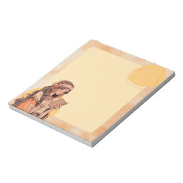 Orange Simple Niedlich Anime Boho Notepad Notizblock