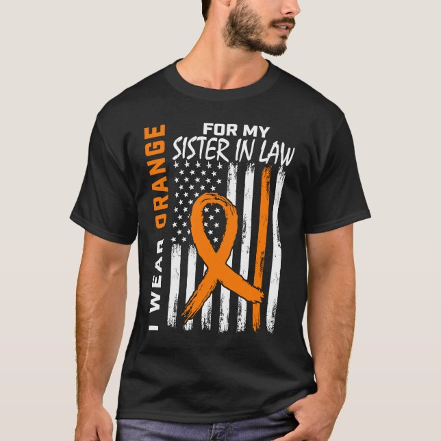 Orange Sister In Law Leukemia Awareness Flag  Prod T-Shirt (Vorderseite)