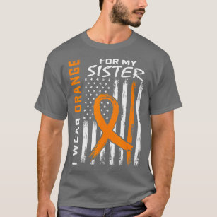 Orange Sister Leukemia Awareness Flag Bruder Sibl T-Shirt