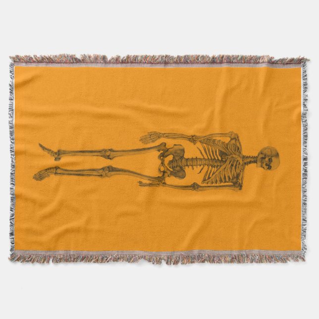 Orange Skeleton Skull Decke (Vorderseite)