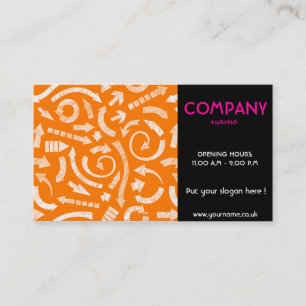 Orange Sketchy Arrows Business Card Visitenkarte