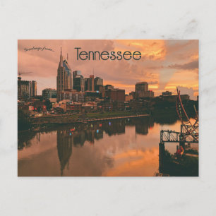 Orange Skies Over Nashville Tennessee Postkarte