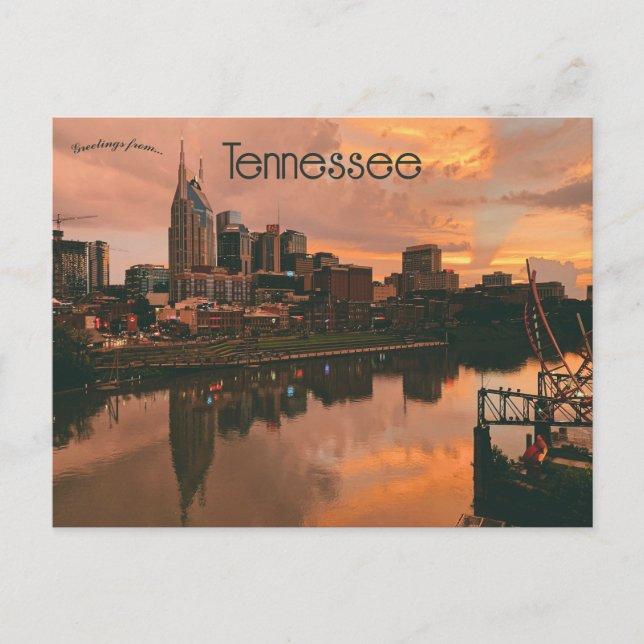 Orange Skies Over Nashville Tennessee Postkarte (Vorderseite)