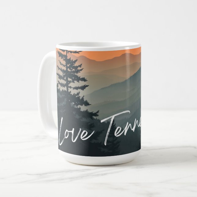 Orange Sky im Smoky-Gebirge Kaffeetasse (Vorderseite Links)