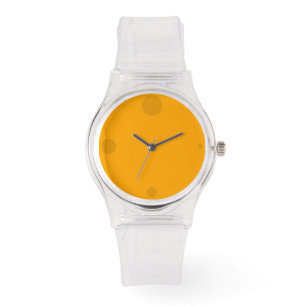 Orange Sleek Transparent mit 3D Hole Hour Markers Armbanduhr