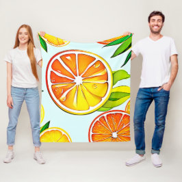 Orange Slice: Citrus Art Fleecedecke