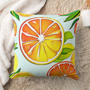 Orange Slice: Citrus Art Kissen