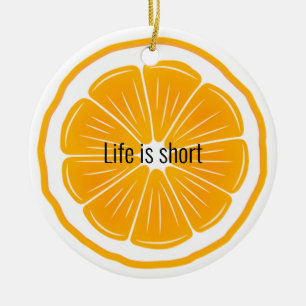 Orange Slice Citrus Design Keramik Ornament