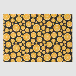 Orange Slice Citrus Frucht Black Seidenpapier