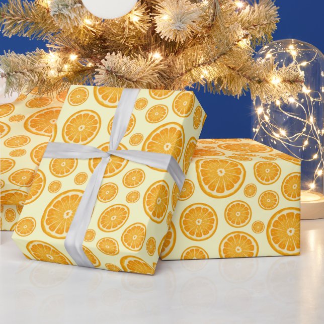 Orange Slice Citrus Frucht Geschenkpapier (Feiertage)