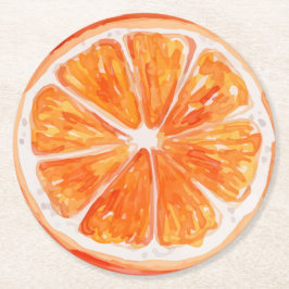Orange Slice Citrus Theme Brautparty Runder Pappuntersetzer