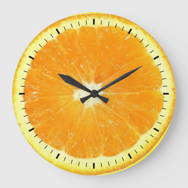 Orange Slice Delight Große Wanduhr (Vorderseite)