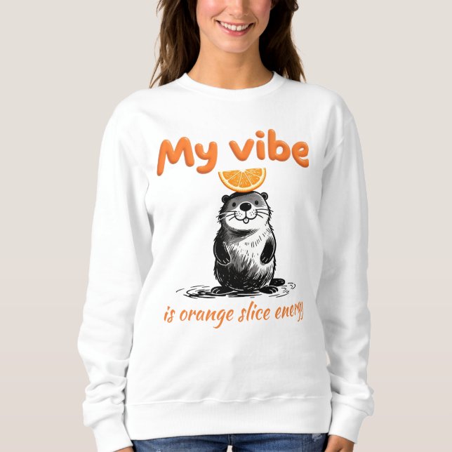 Orange Slice Energie Capybara Sweatshirt (Vorderseite)