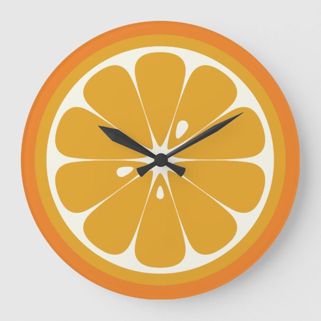 Orange Slice Große Wanduhr (Vorderseite)