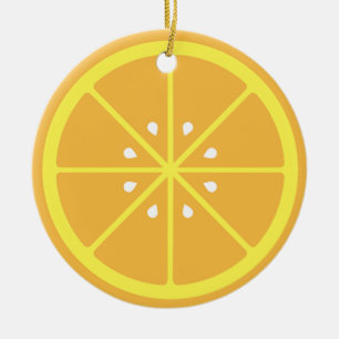 Orange Slice Keramik Ornament
