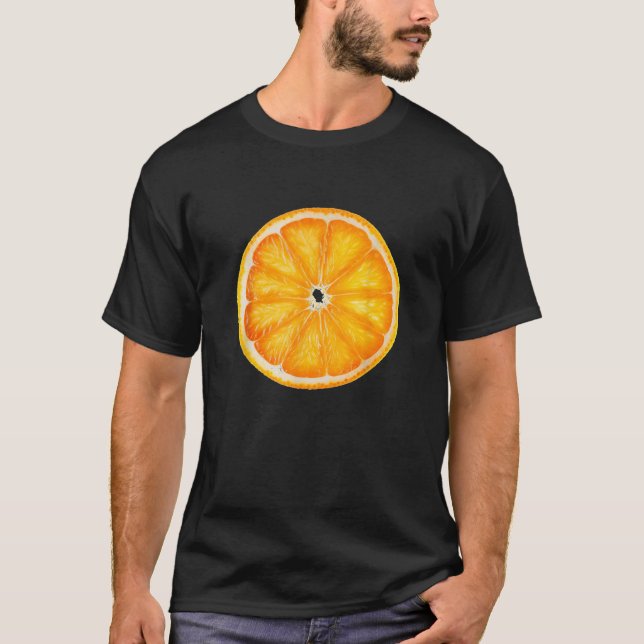 Orange Slice Kostüm Niedlich Citrus Frucht Funny H T-Shirt (Vorderseite)