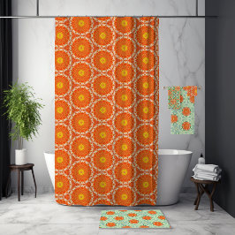 Orange Slice Mandala Niedlich Trendy Fruchtsaft Sl Duschvorhang
