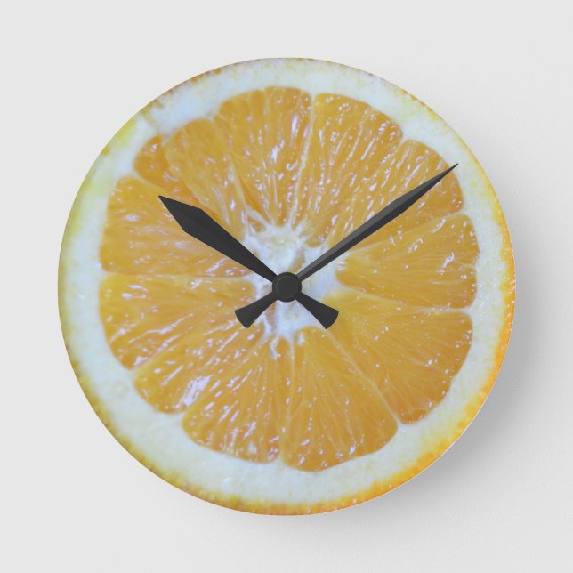Orange Slice Novelty Runde Wanduhr (Vorderseite)