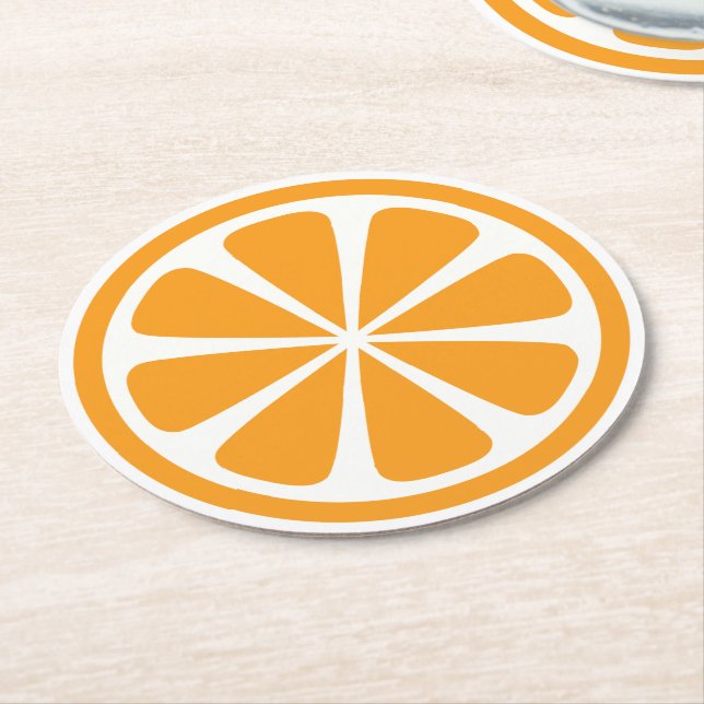 Orange Slice Round Paper Untersetzer (Angewinkelt)