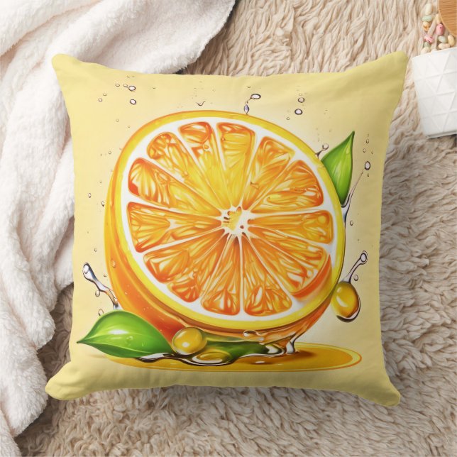 Orange Slice Splash Kissen (Decke)