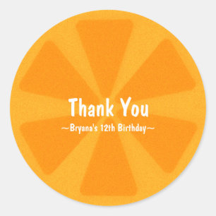 Orange Slice Summer Birthday Party Fevor Sticker
