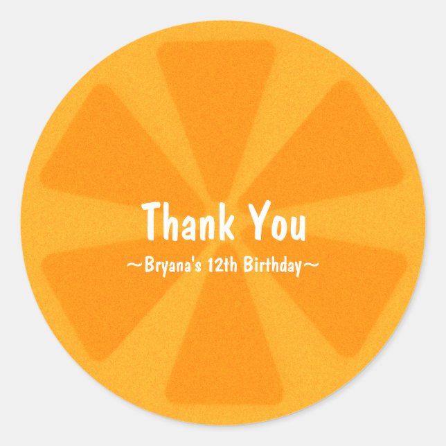 Orange Slice Summer Birthday Party Fevor Sticker (Vorderseite)