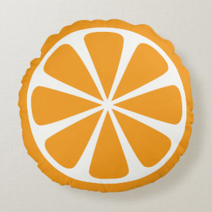 Orange Slice Summer Round Throw Pillow Rundes Kissen