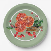 Orange Slices Cinnamon Sticks Berries Herbst