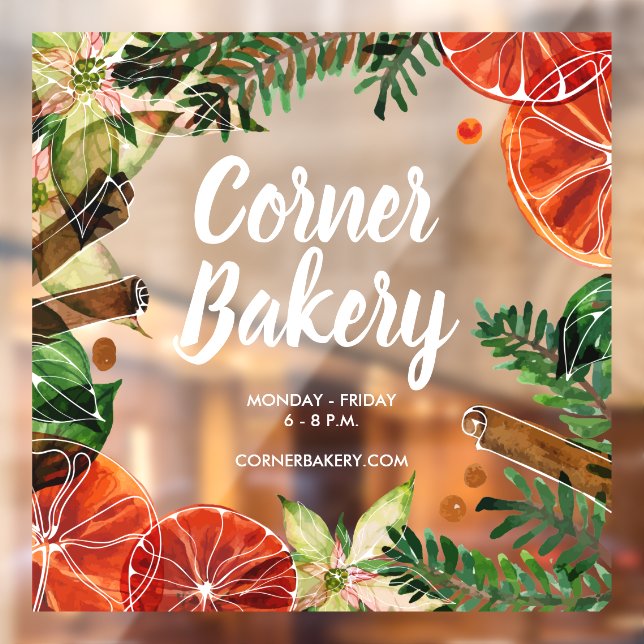 Orange Slices Cinnamon Sticks Shop Fensteraufkleber (Blatt 2)