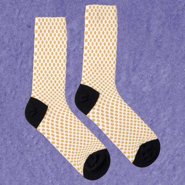 Orange Slices Fruchtmuster Socken (A pair of socks with a fun orange pattern!)