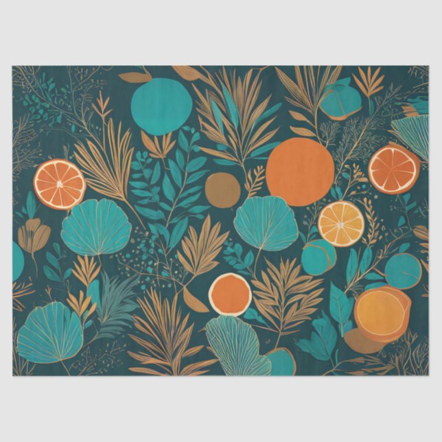 Orange Slices Tissue Paper mit beliebten Farben Seidenpapier (Vorderseite)