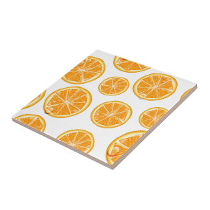 Orange Slices Vintage Stilmuster. Fliese