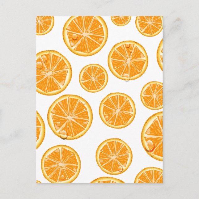 Orange Slices Vintage Stilmuster. Postkarte (Vorderseite)