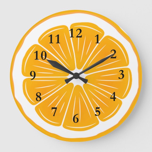 Orange-Slip-Acrylwand-Uhr Große Wanduhr (Vorderseite)