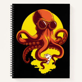 Orange Smart Octopus Notizbuch