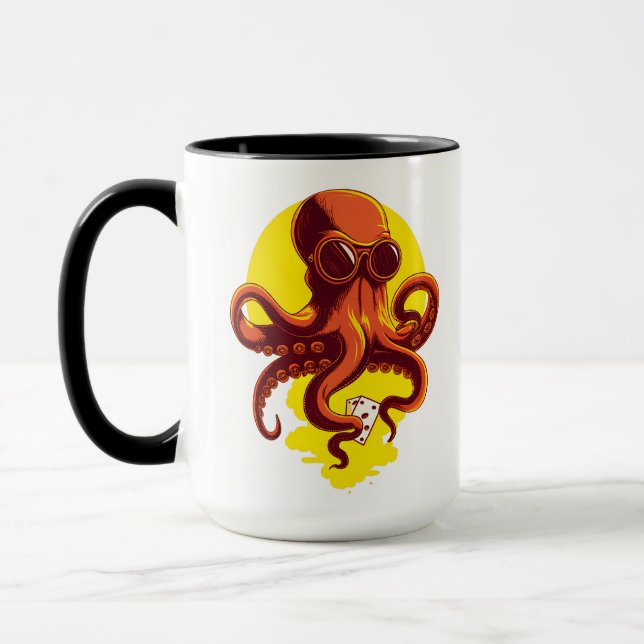Orange Smart Octopus Tasse (Links)