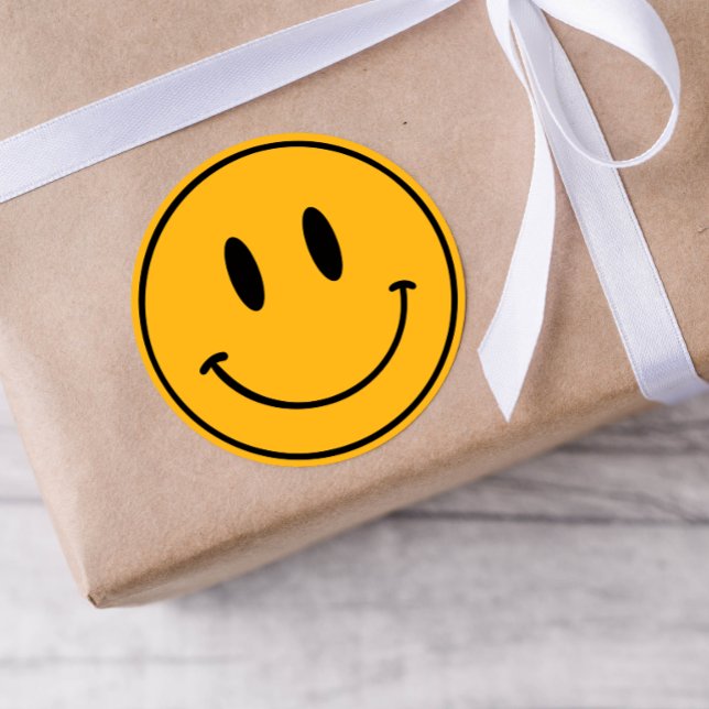 Orange Smiley One Happy Typ/Gal Birthday Stickers (Von Creator hochgeladen)