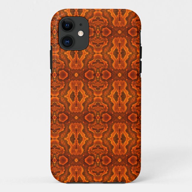 Orange Snake Textur Handy Case (Rückseite)