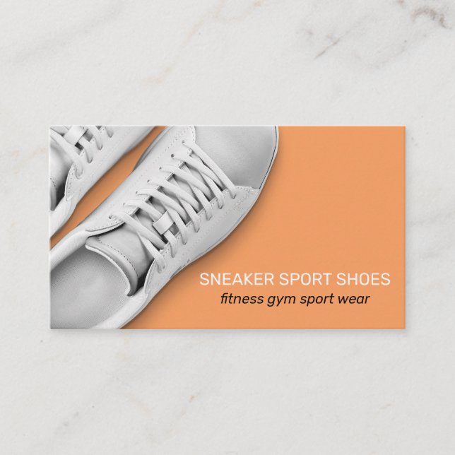 Orange Sneaker Shoes Sport Gym Wearing Visitenkarte (Vorderseite)