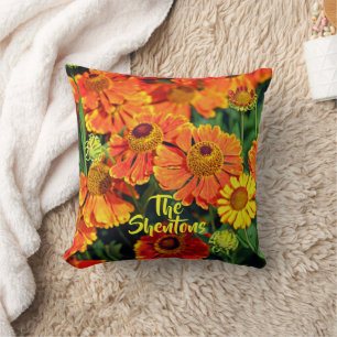Orange Sneezeweed Helenium Garden Blume Kissen