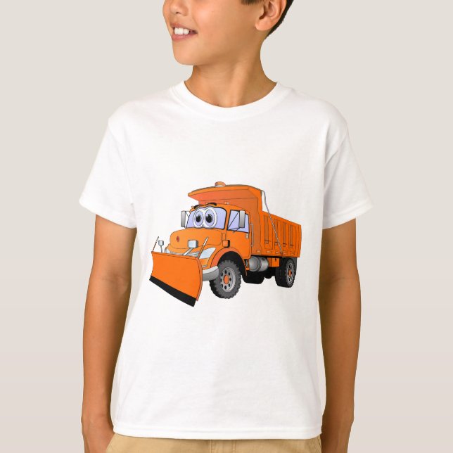 Orange Snow Plow Cartoon T-Shirt (Vorderseite)